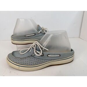 Sperry Top-Sider Boat Shoes Women's 7M Blue Perforated Leather Lace Deck Shoes